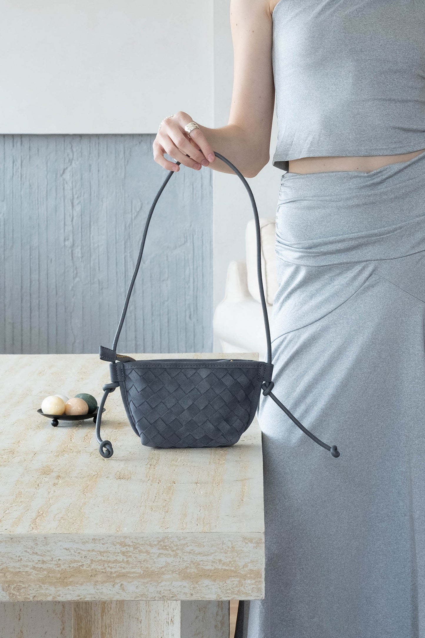 Mini Artisan Satchel - Warm Gray