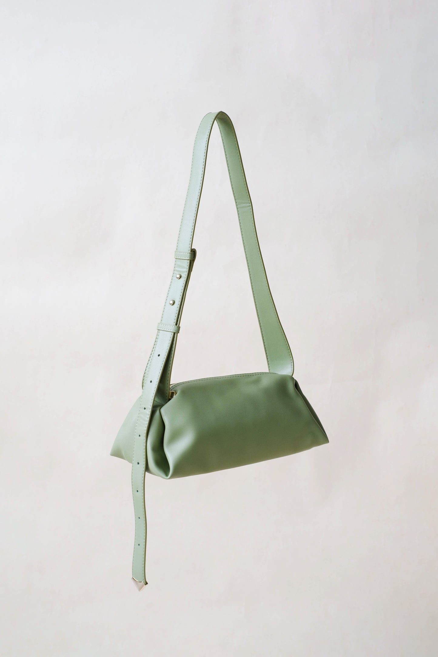 Geometric Pillow Shoulder Bag - Olive Green