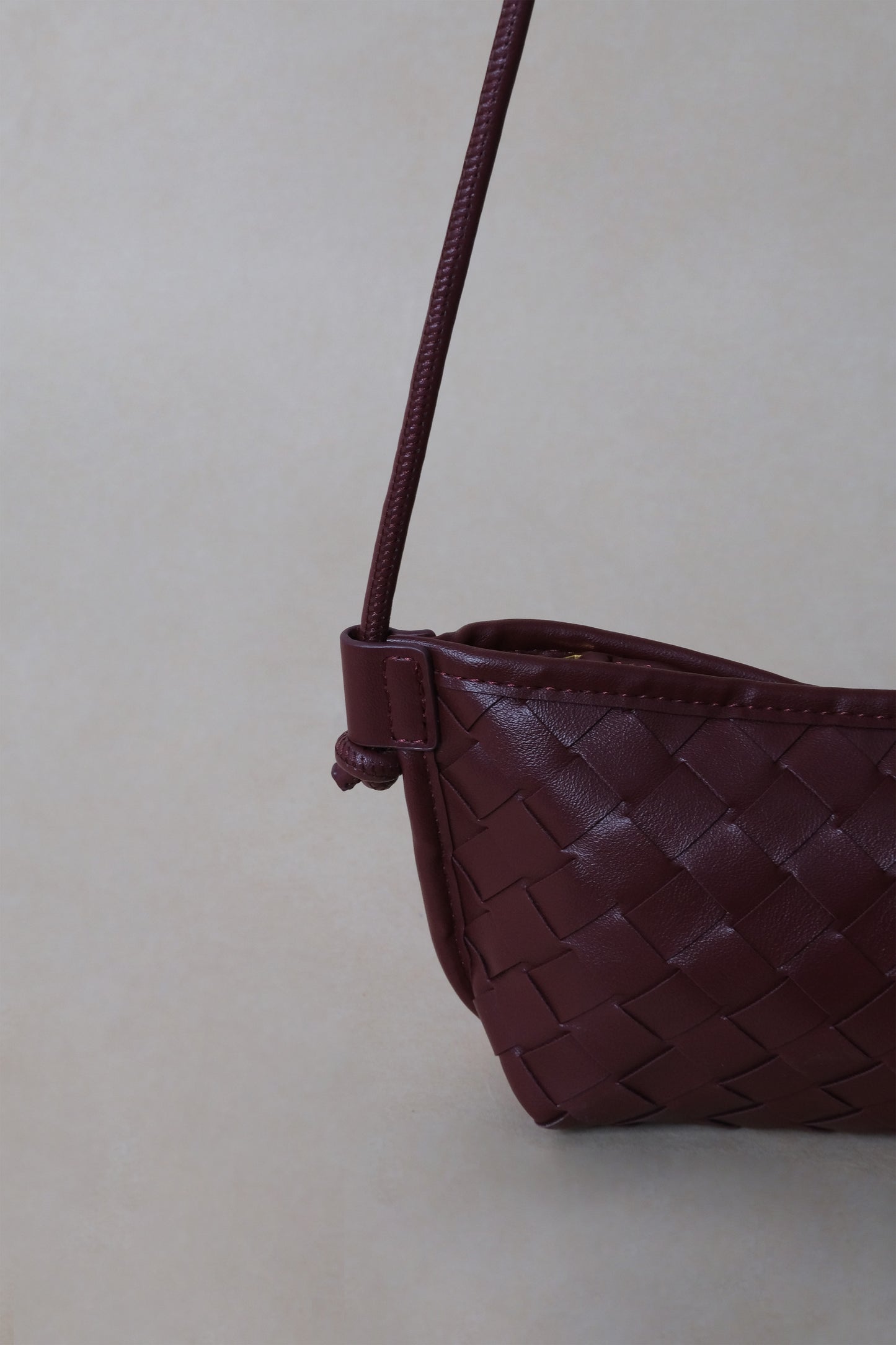 Mini Artisan Satchel - Shinny Wine Red