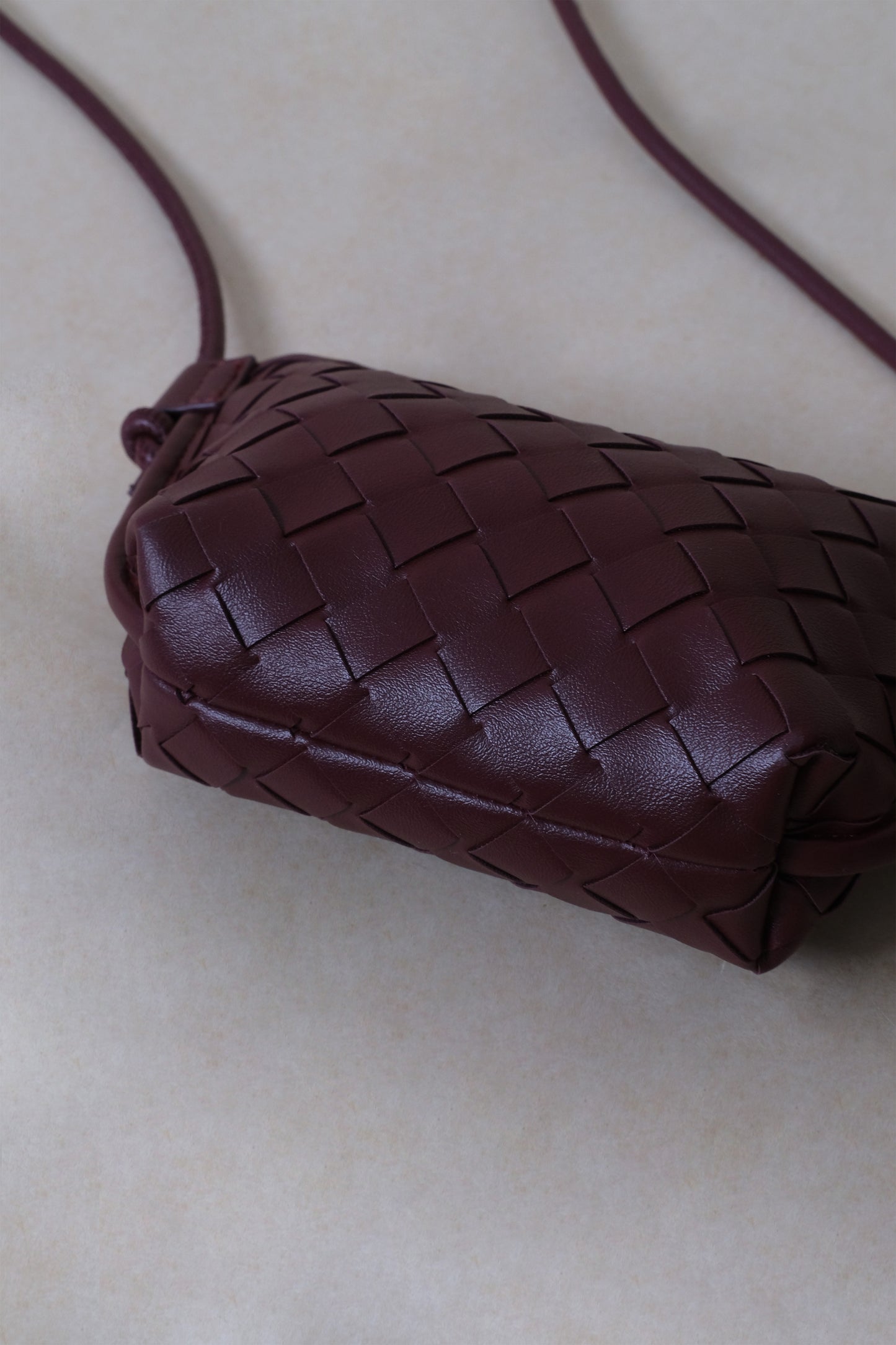 Mini Artisan Satchel - Shinny Wine Red