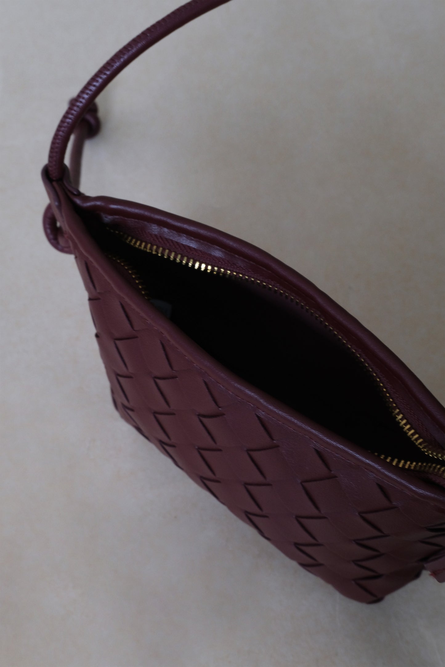 Mini Artisan Satchel - Shinny Wine Red