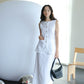Sleeveless Vest + High Waist Skirt  in Snow White Suit