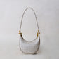 Artisan Elegance Crescent Bag - White Sand