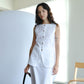 Sleeveless Vest + High Waist Skirt  in Snow White Suit
