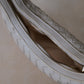 Artisan Elegance Crescent Bag - White Sand