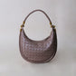 Artisan Elegance Crescent Bag - Greyish Brown