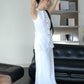 Sleeveless Vest + High Waist Skirt  in Snow White Suit