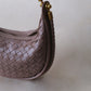 Artisan Elegance Crescent Bag - Greyish Brown