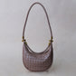 Artisan Elegance Crescent Bag - Greyish Brown