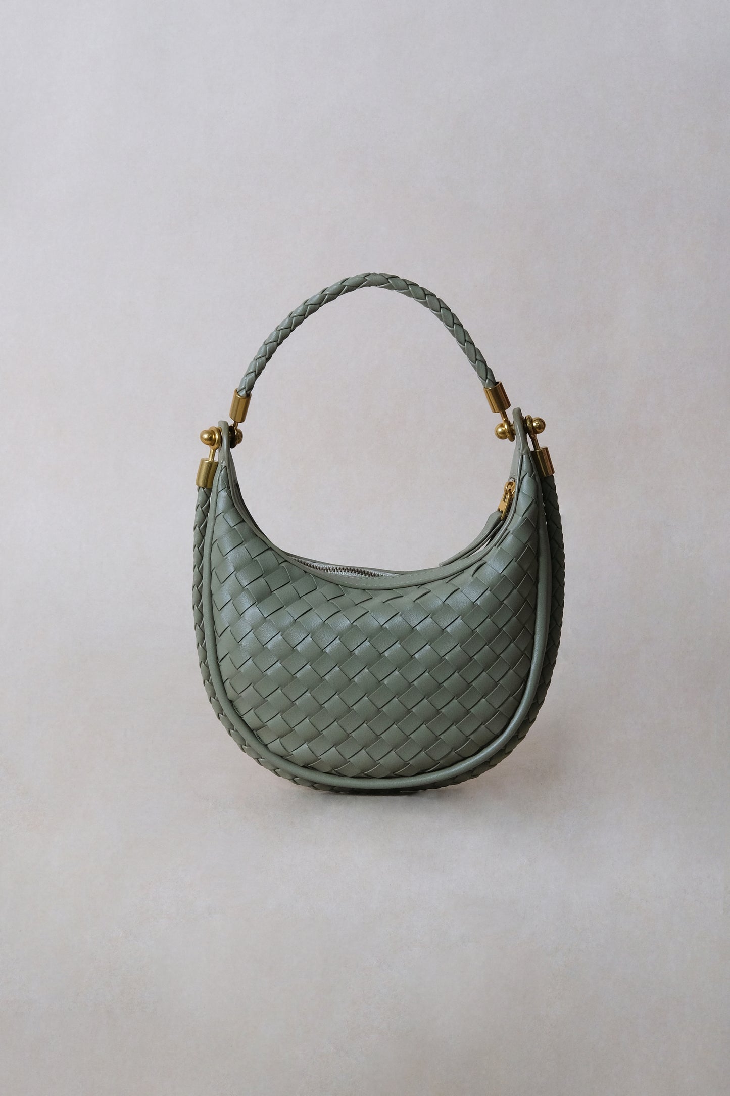Artisan Elegance Crescent Bag - Mineral Green