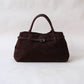 The Elegant Suede Bag In Dark Coffee
