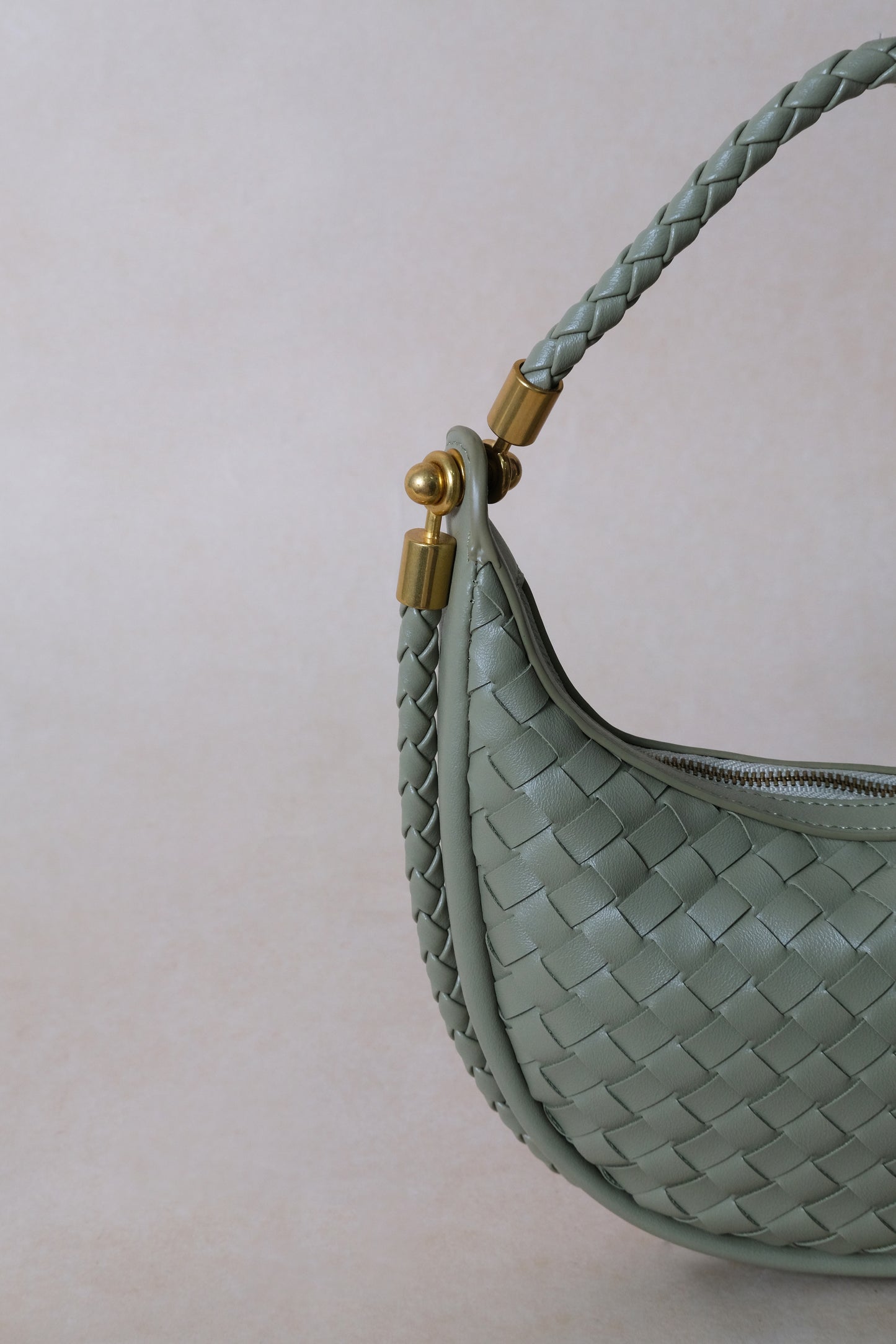 Artisan Elegance Crescent Bag - Mineral Green