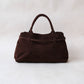 The Elegant Suede Bag In Dark Coffee