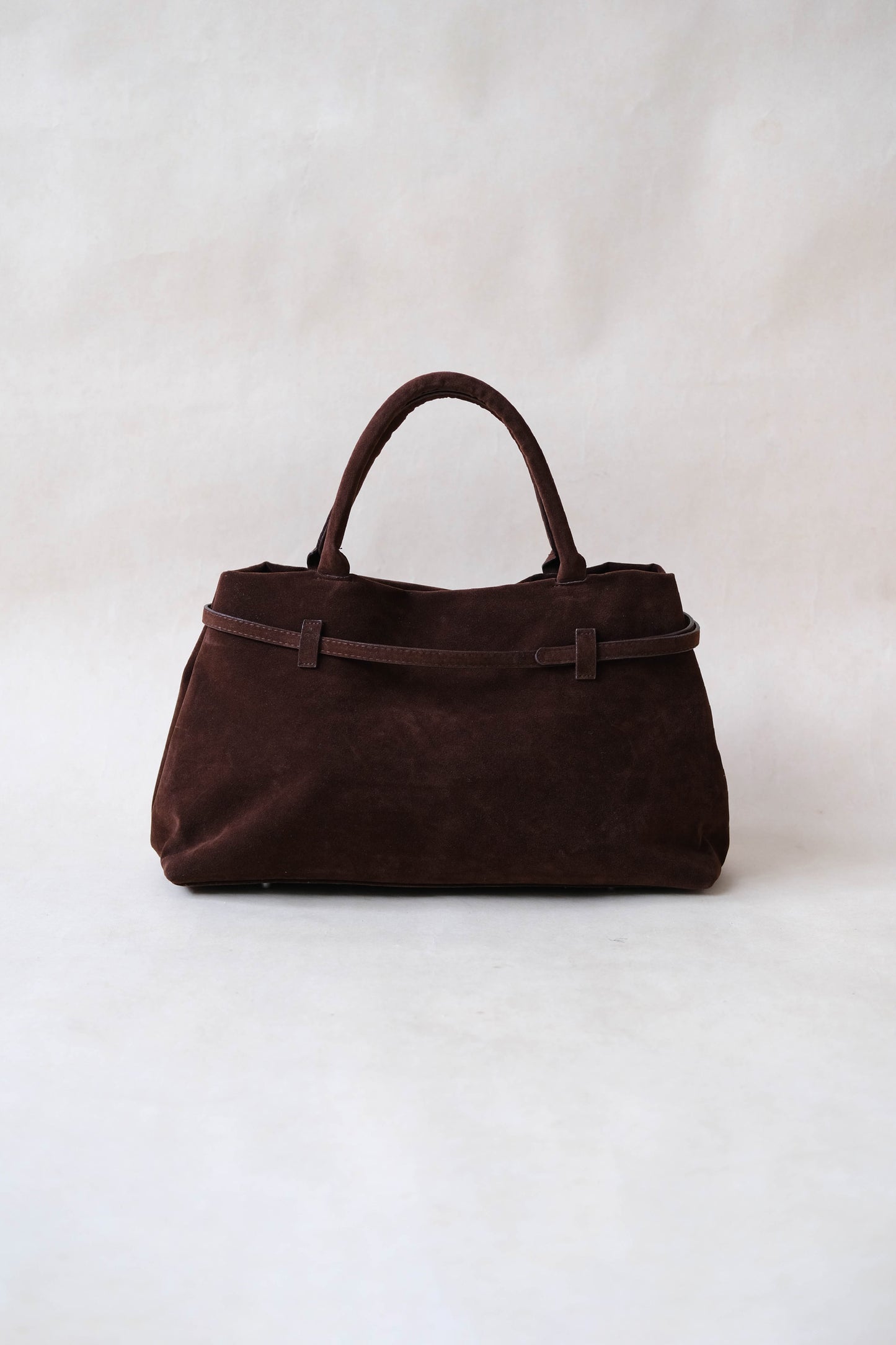 The Elegant Suede Bag In Dark Coffee