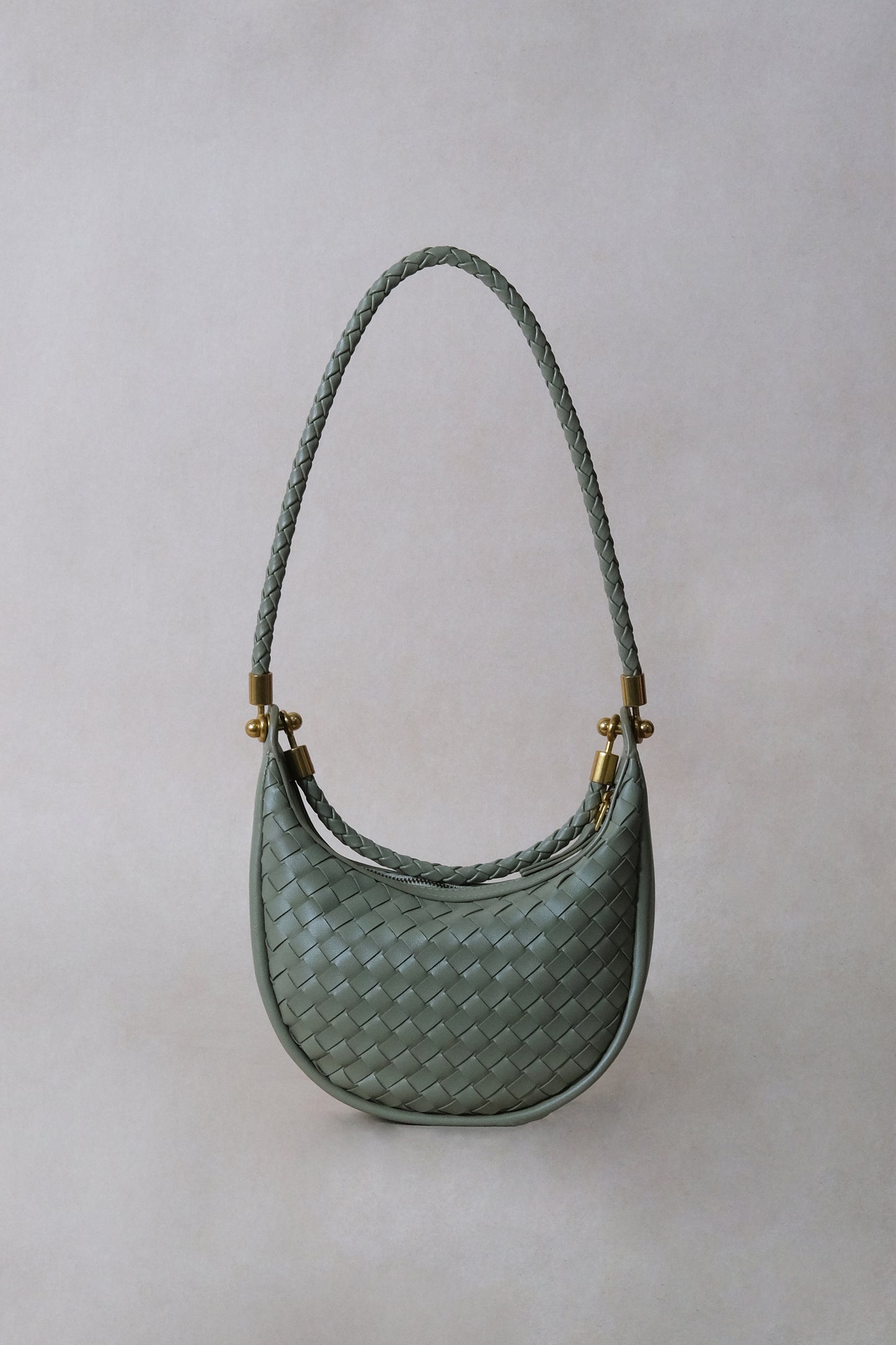Artisan Elegance Crescent Bag - Mineral Green