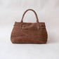 The Elegant Suede Bag In Dark Brown