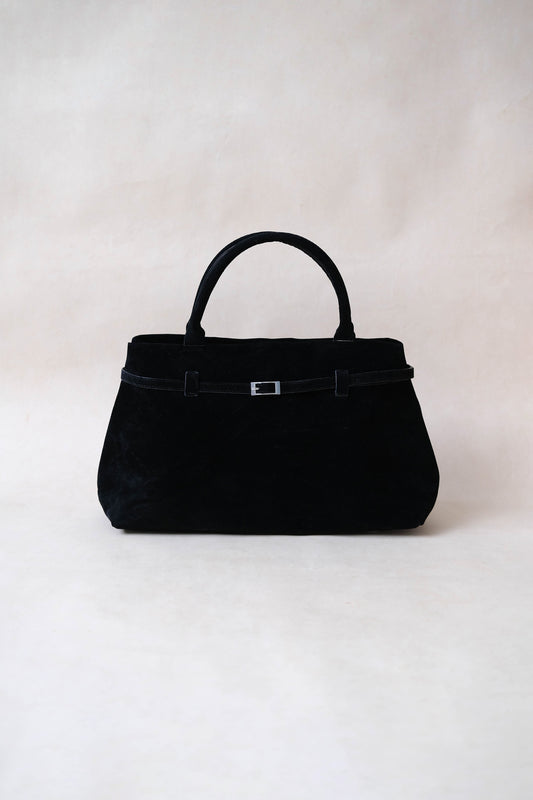 The Elegant Suede Bag In Classic Black