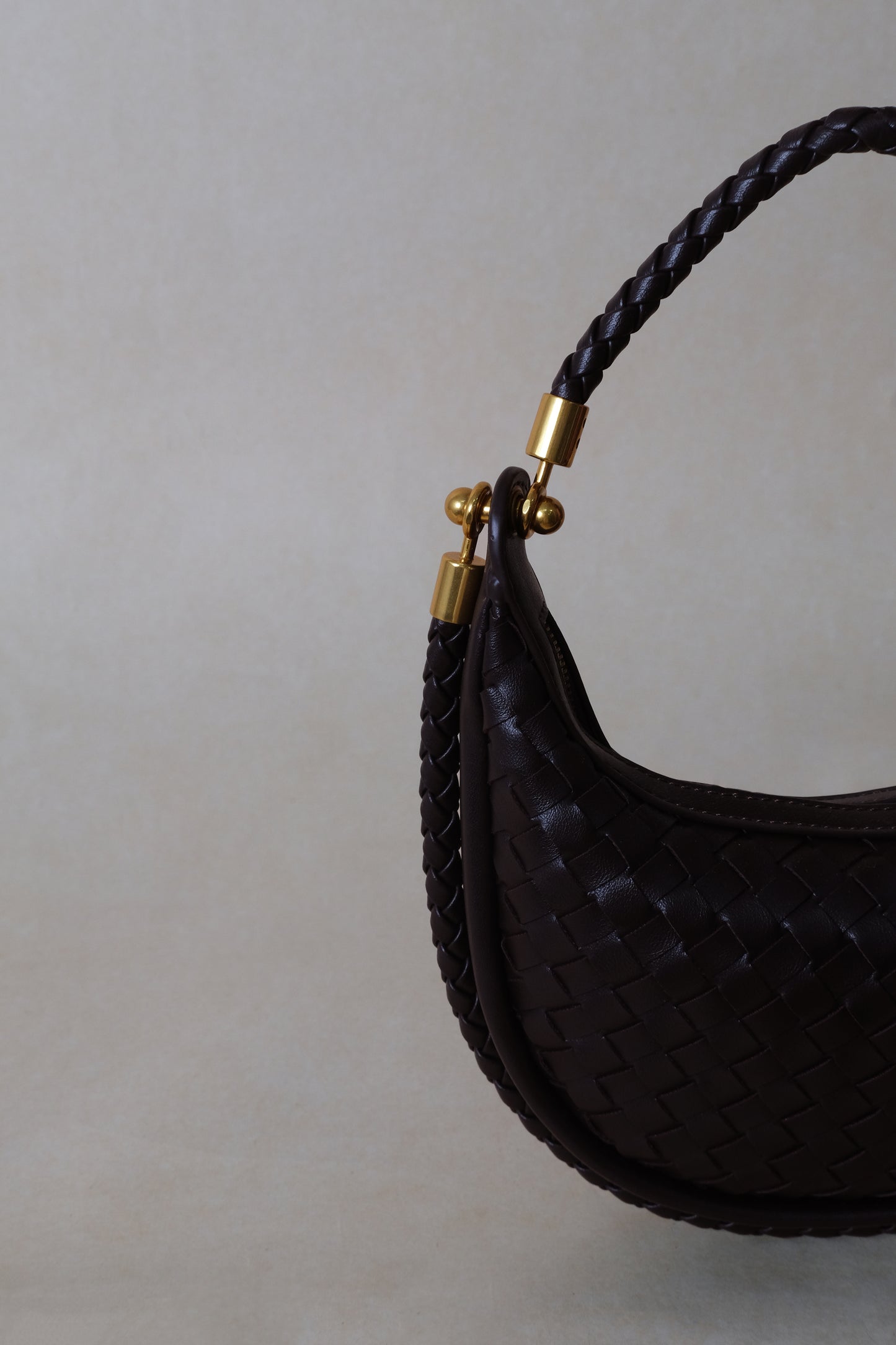 Artisan Elegance Crescent Bag - Black Currant