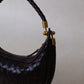 Artisan Elegance Crescent Bag - Black Currant