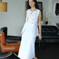 Sleeveless Vest + High Waist Skirt  in Snow White Suit