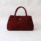 The Elegant Suede Bag In Cherry Red