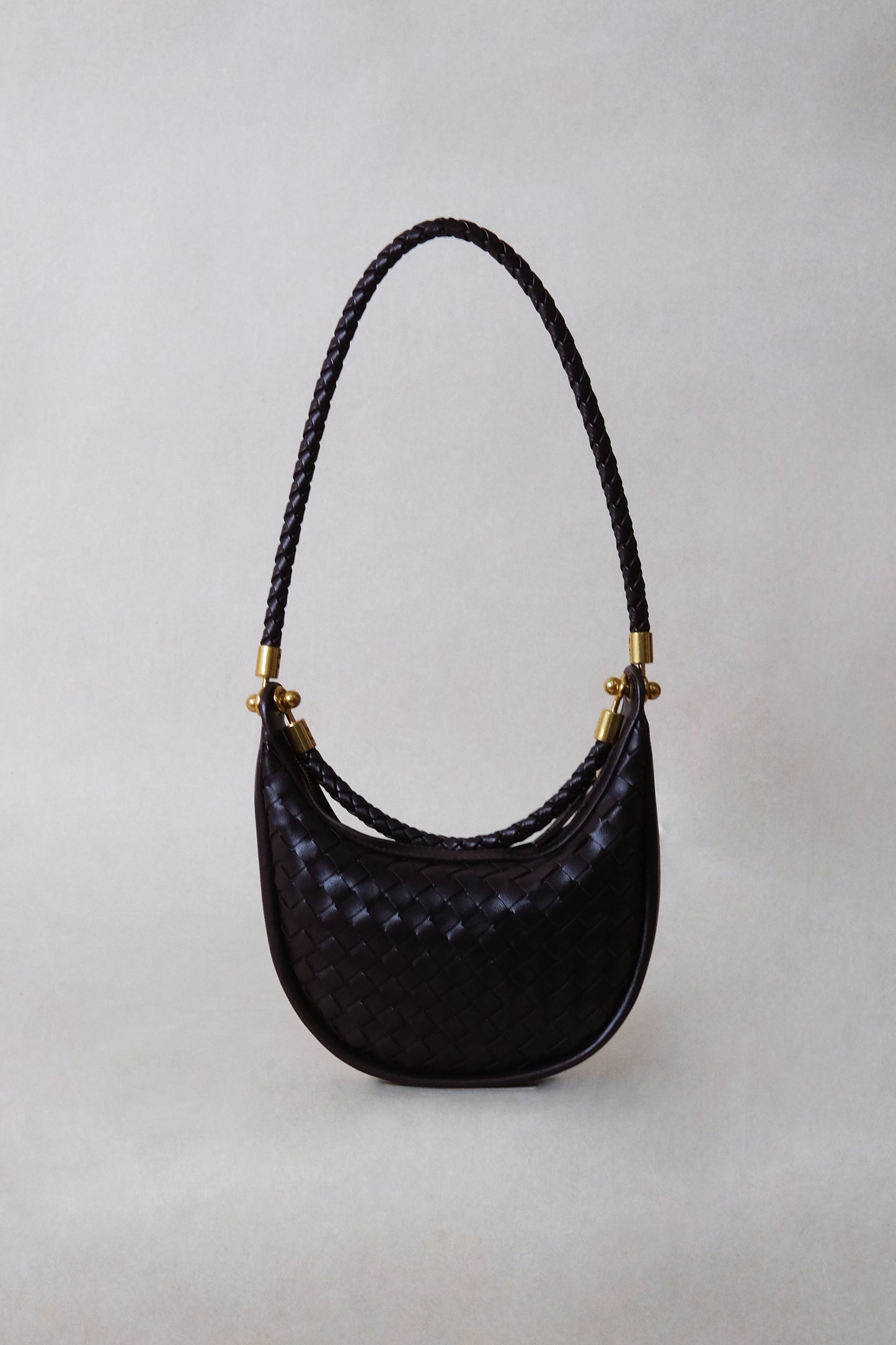Artisan Elegance Crescent Bag - Black Currant