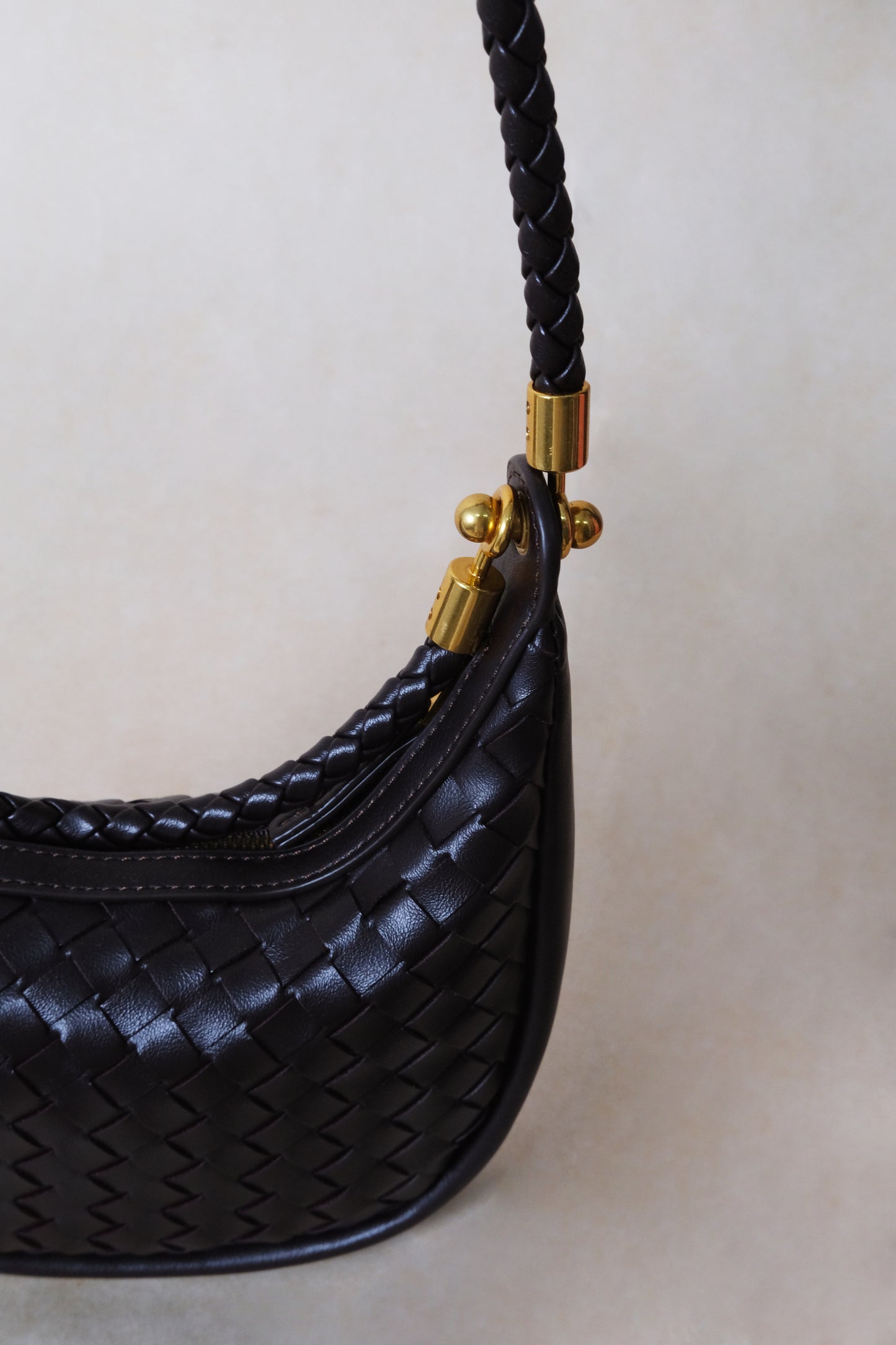 Artisan Elegance Crescent Bag - Black Currant