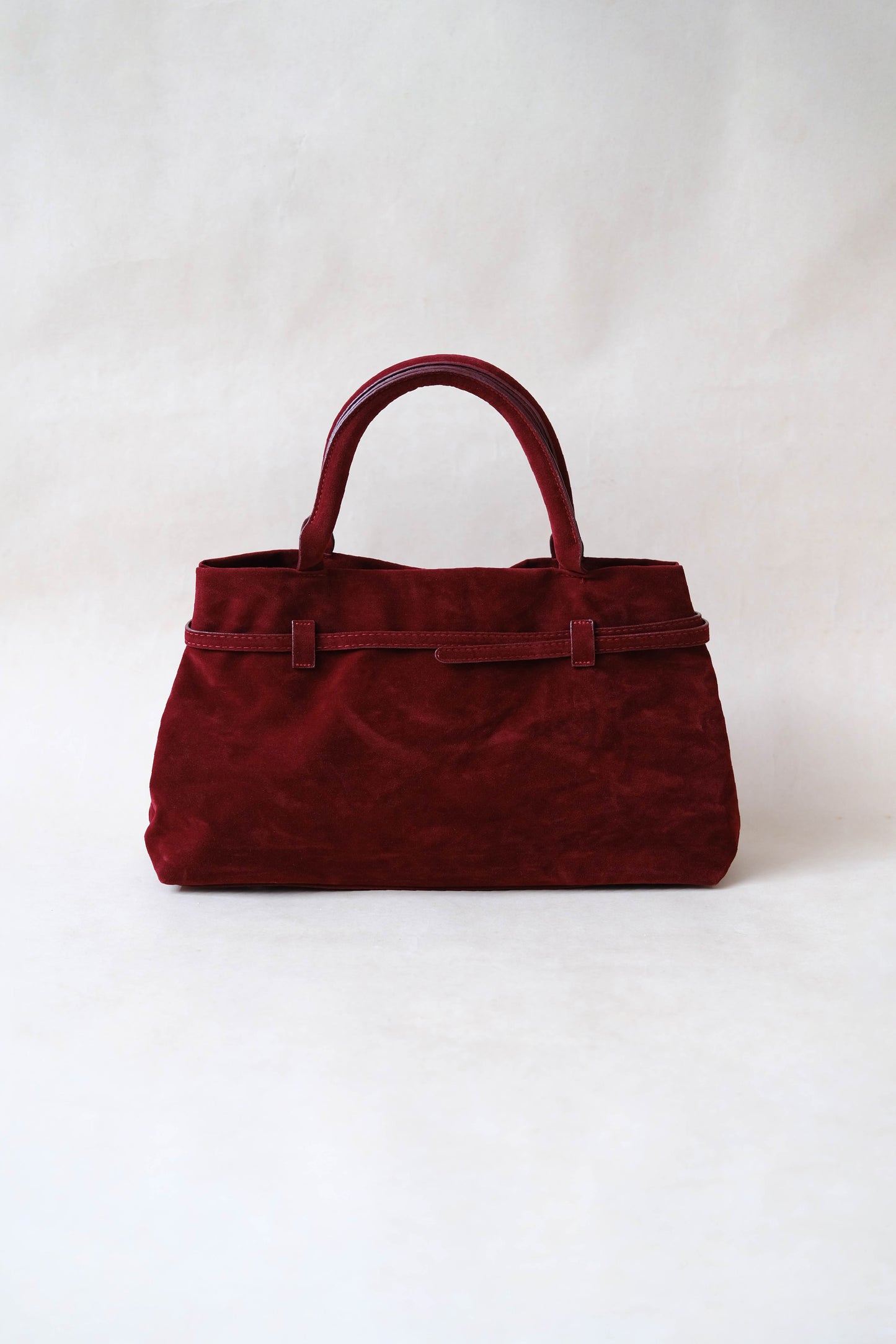 The Elegant Suede Bag In Cherry Red