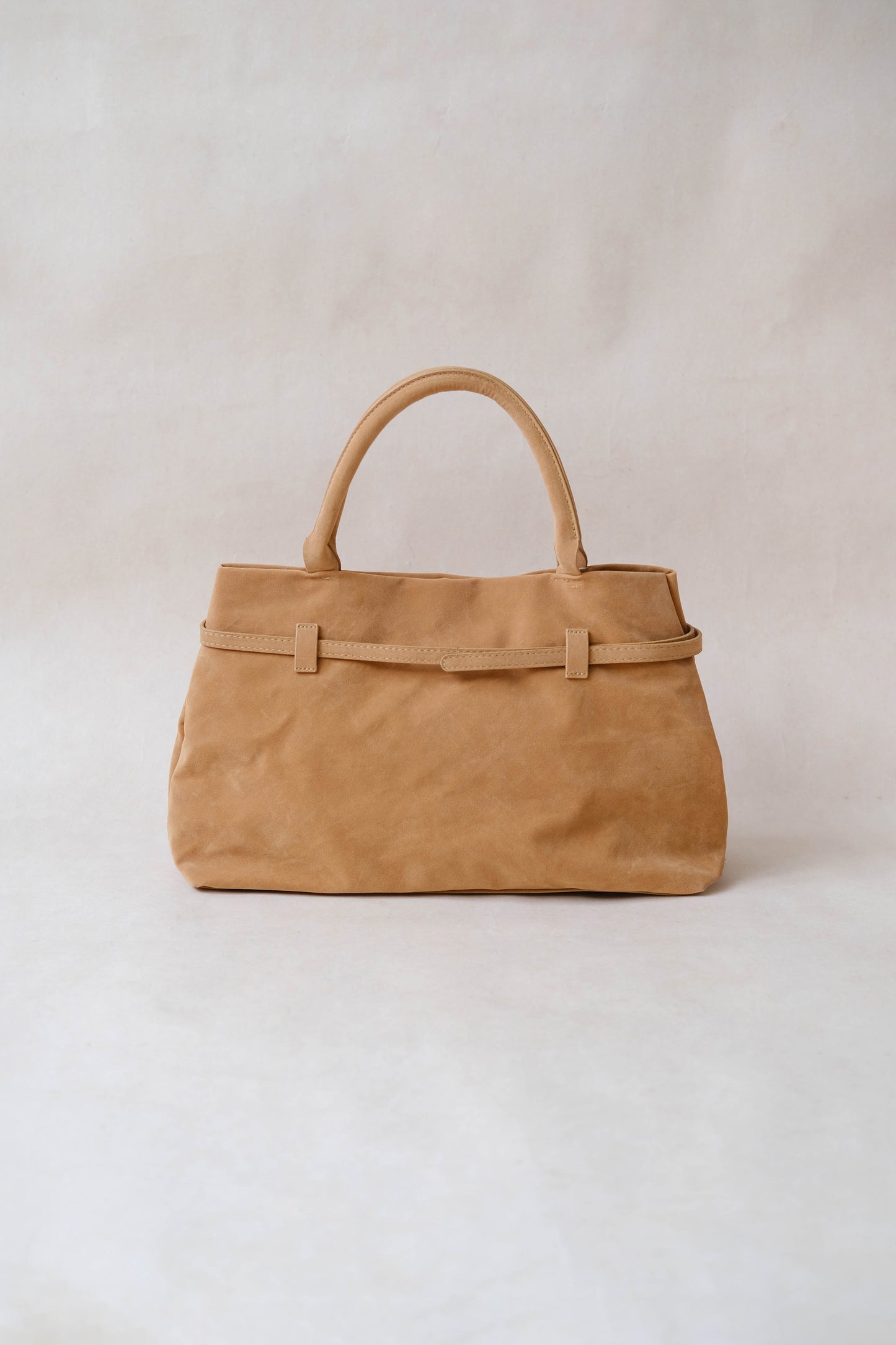 The Elegant Suede Bag In Khaki