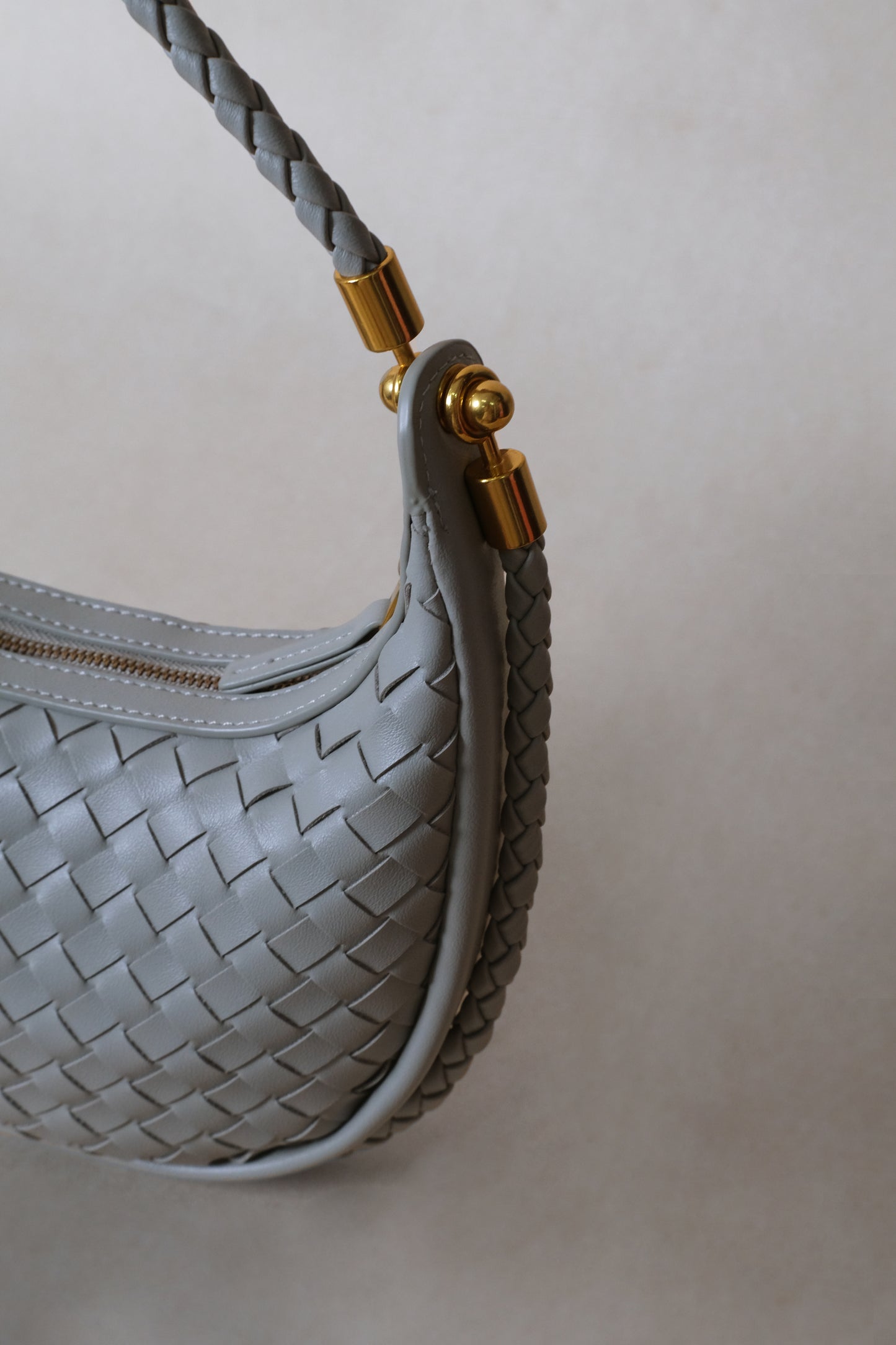 Artisan Elegance Crescent Bag - Agate Grey