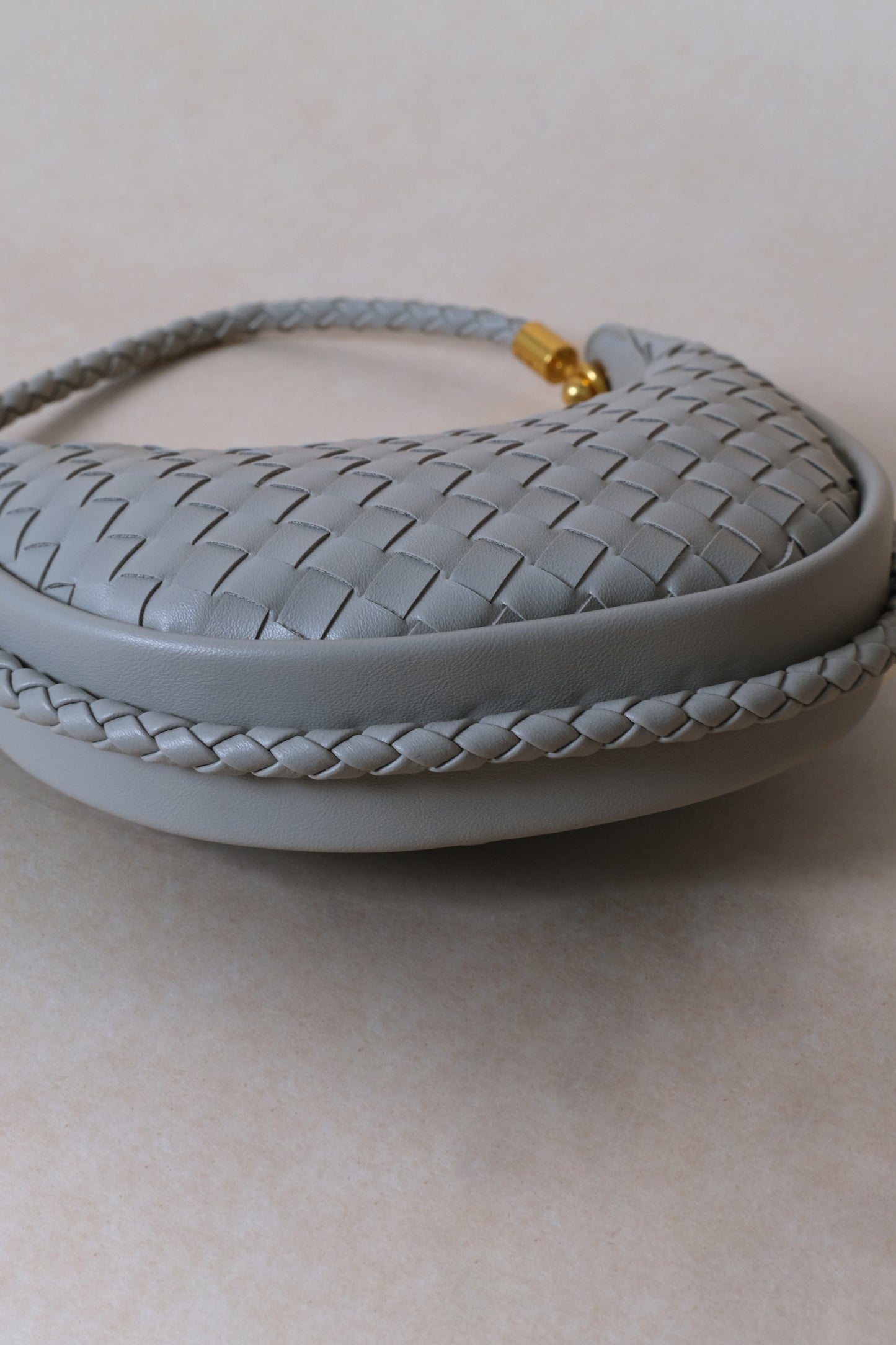 Artisan Elegance Crescent Bag - Agate Grey
