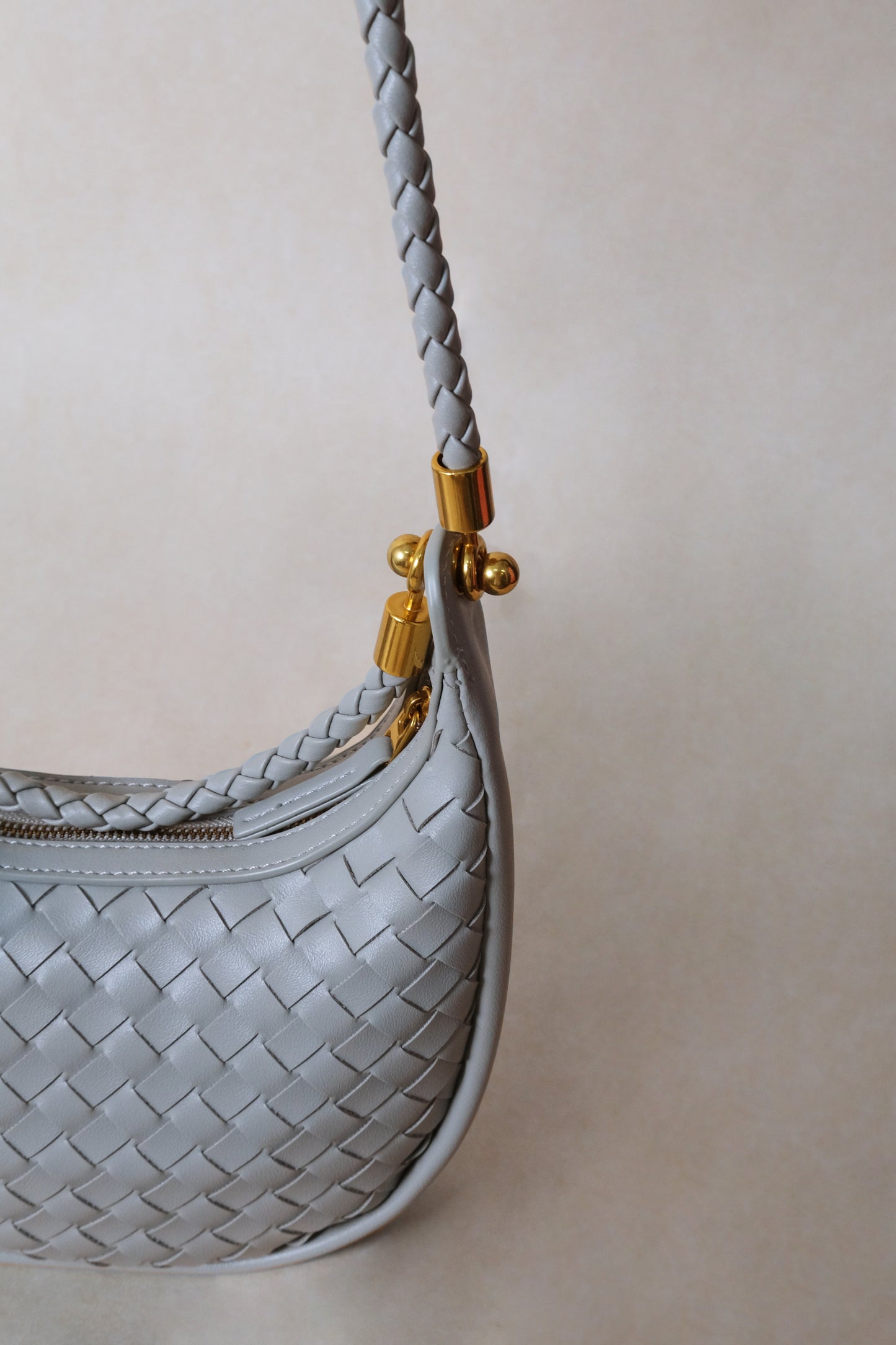 Artisan Elegance Crescent Bag - Agate Grey