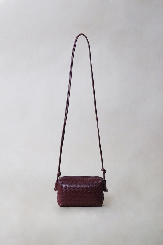 Artisan Elegance Box Bag - Shinny Wine Red