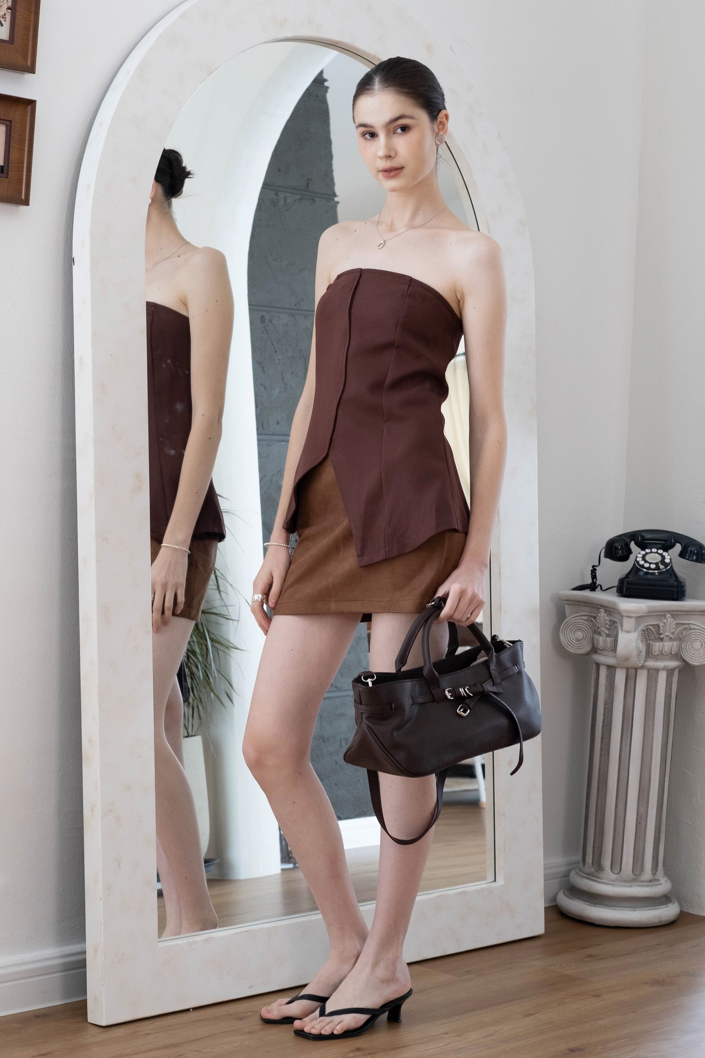 Luna Belted Baguette - Classic Black