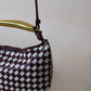 Artisan Classic Dumpling Bag - Burgundy & Ivory Plaid