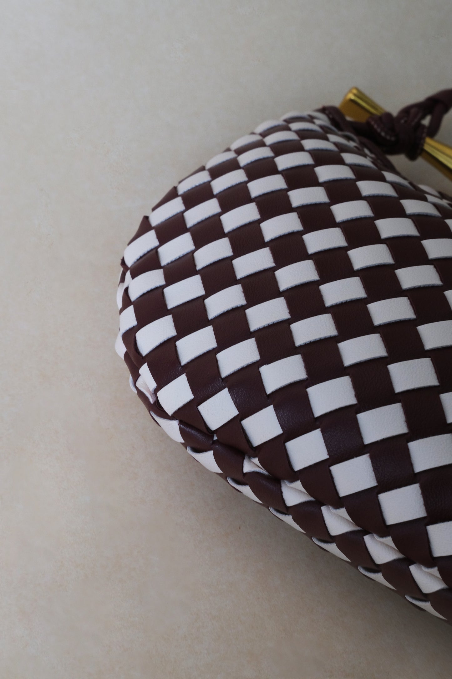 Artisan Classic Dumpling Bag - Burgundy & Ivory Plaid
