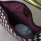 Artisan Classic Dumpling Bag - Burgundy & Ivory Plaid
