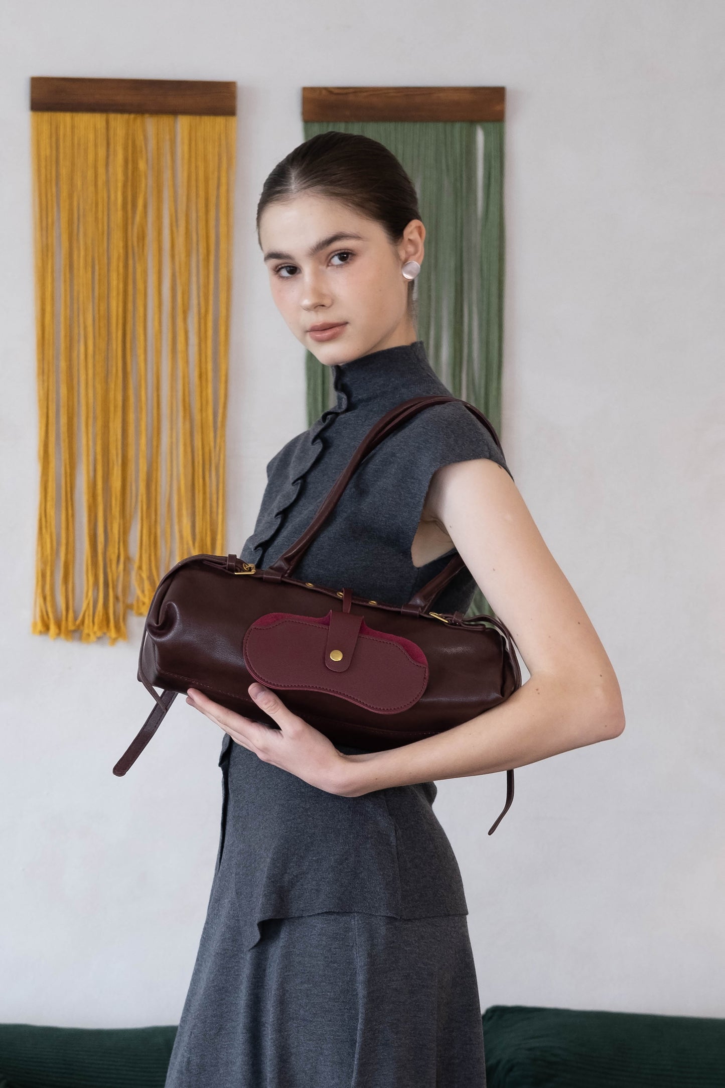 Aurora Classic Dome Bag - Wine Red