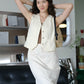 [SAMPLE RELEASE] French Cotton and Linen Sleeveless Vest in Cream White
