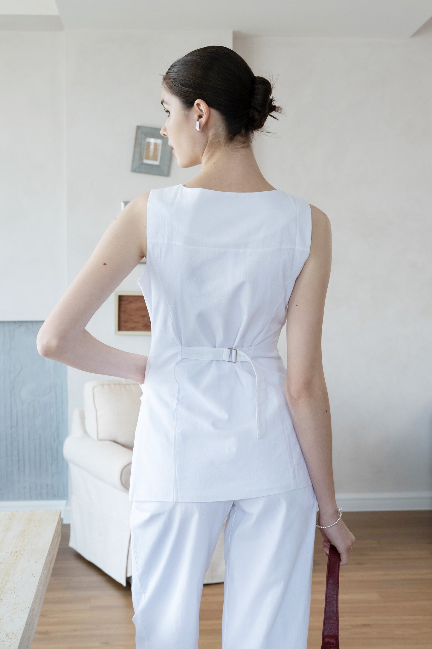 Classic Contour Vest & Trouser Set - White