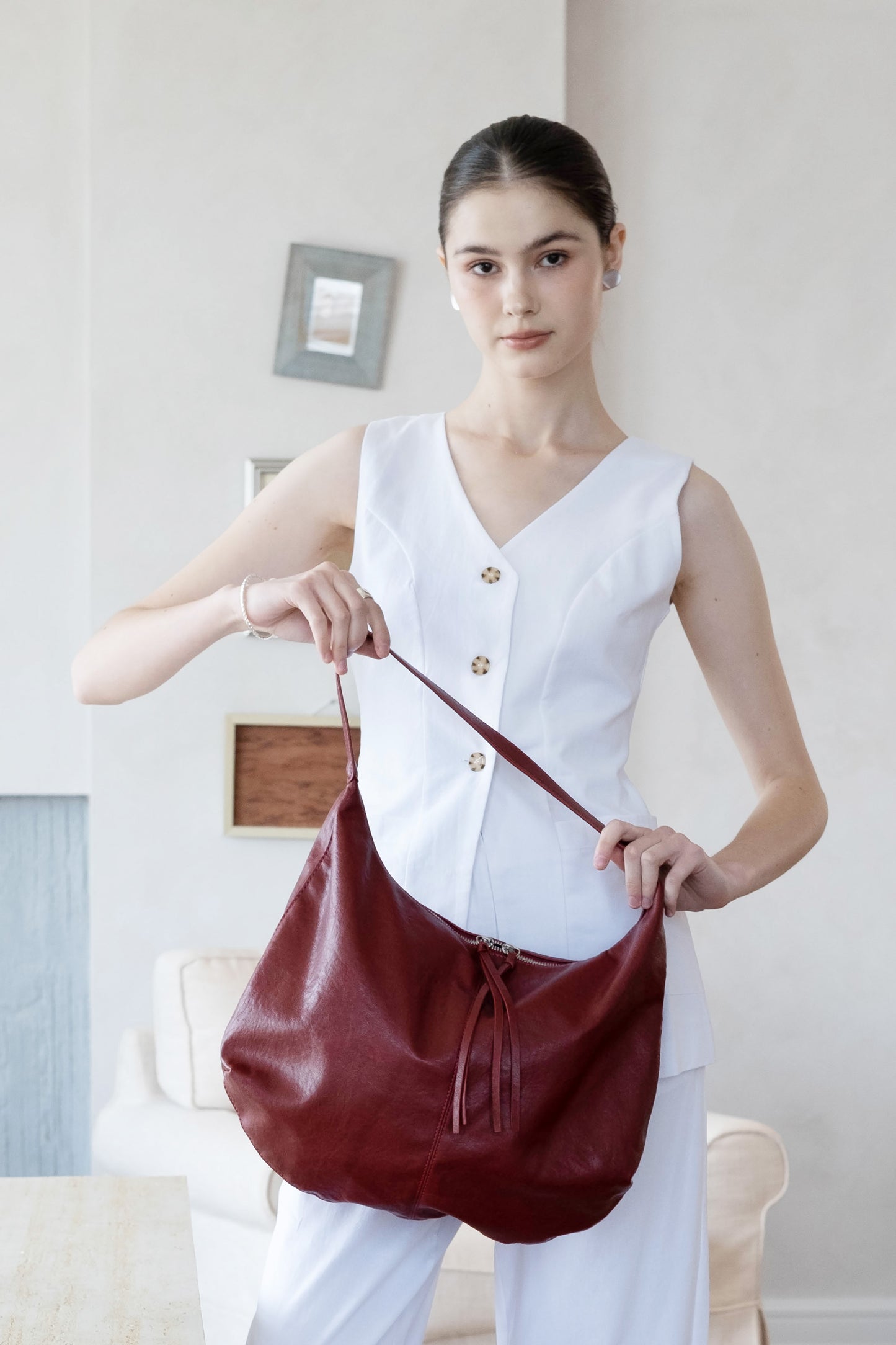 Timeless Soft Carryall Tote - Wine Red