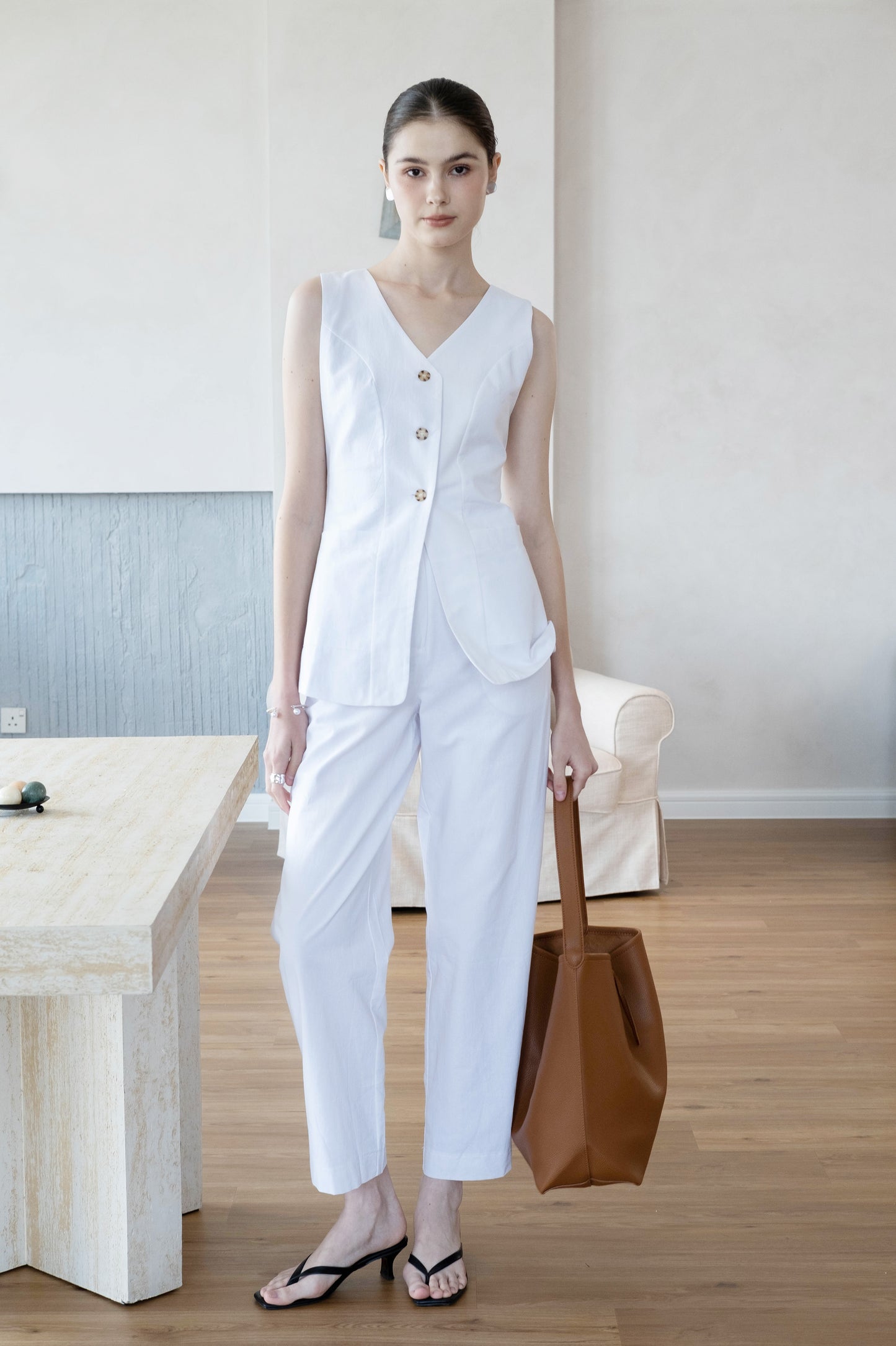 棕色卵石紋軟皮簡約單肩包