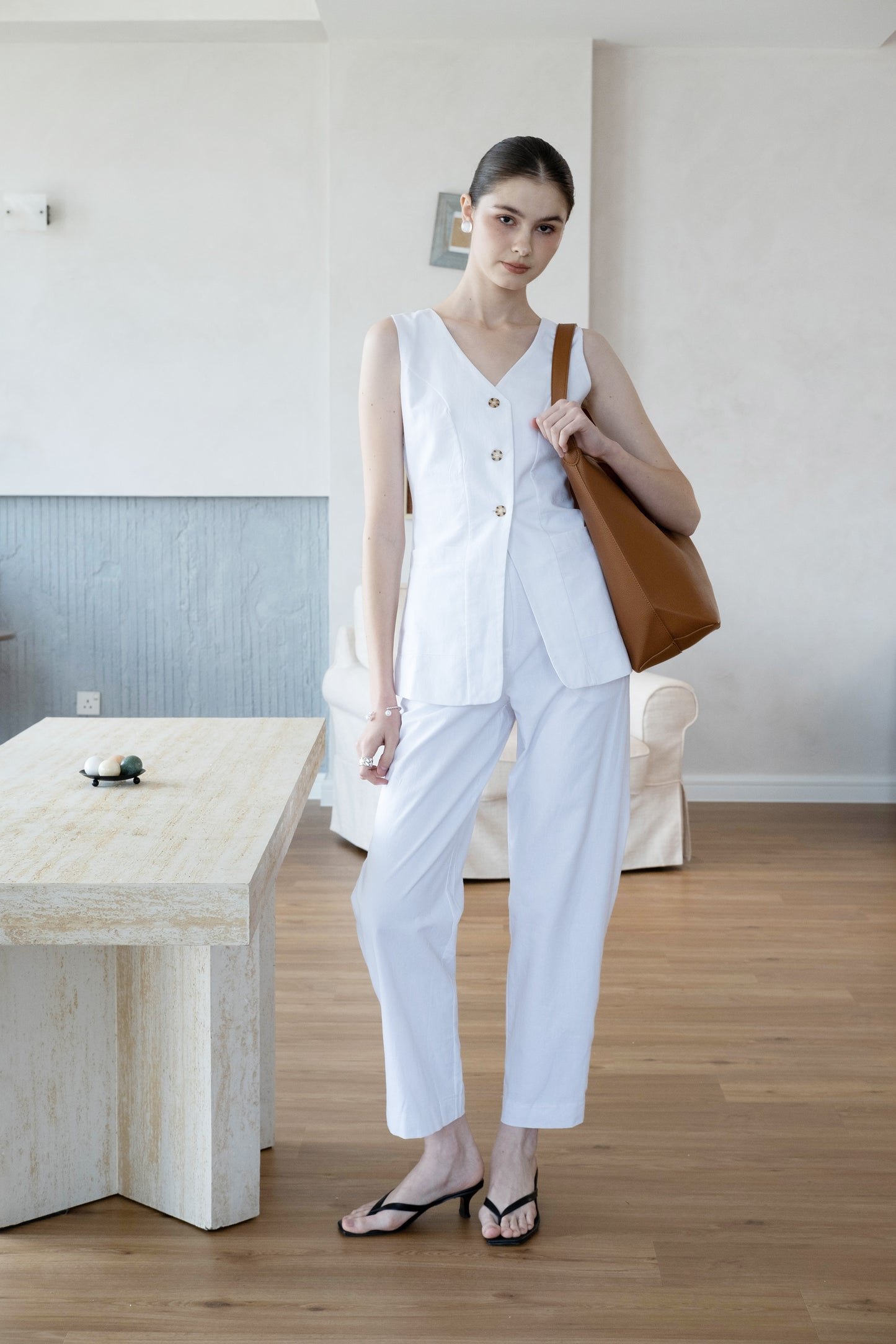 棕色卵石紋軟皮簡約單肩包