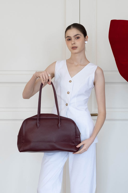 The Elira Tote - Wine Red