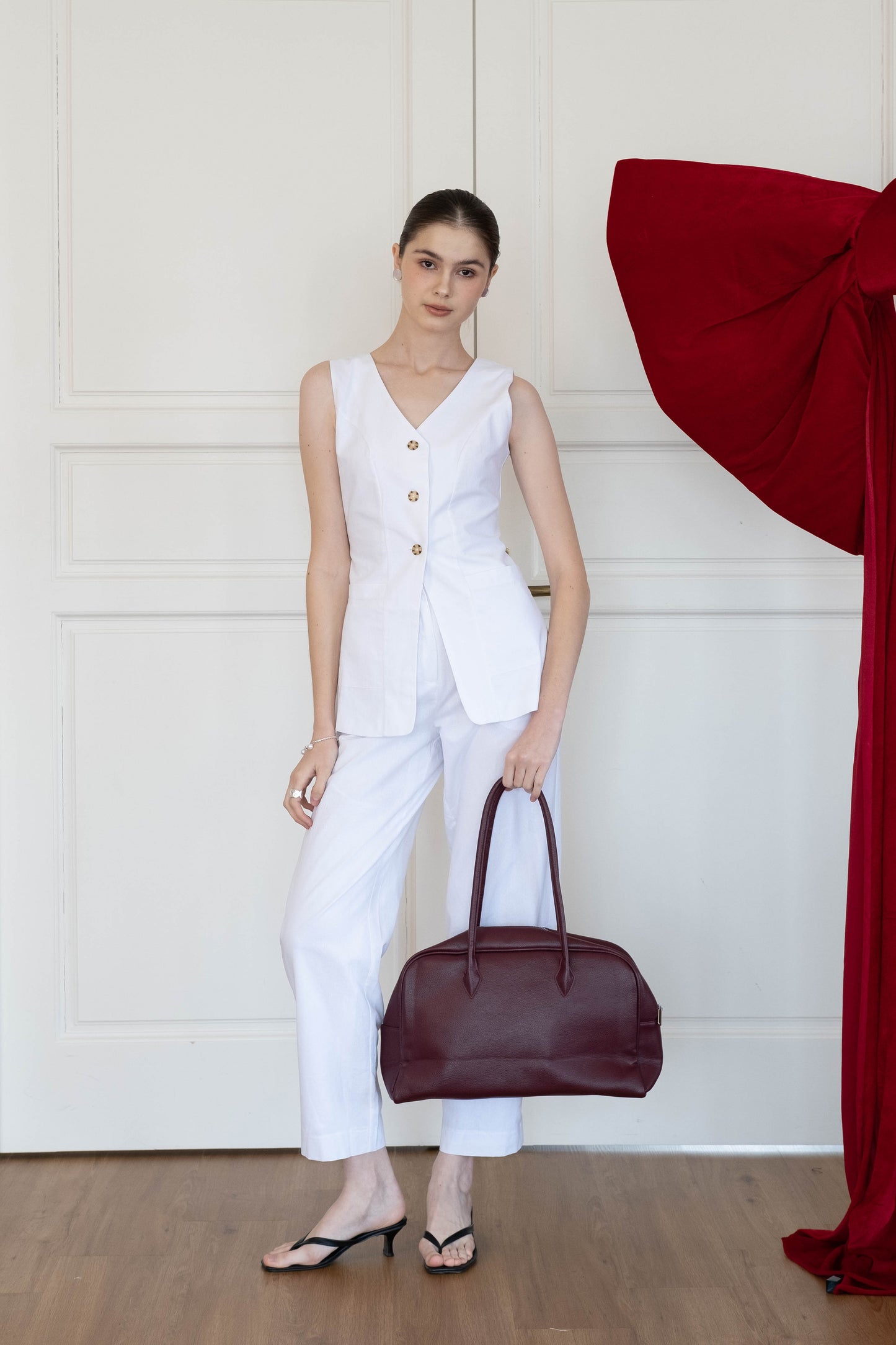 The Elira Tote - Wine Red