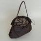 French Nylon Cloud Pleated Shoulder Bag in Coffee