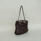French Nylon Cloud Pleated Shoulder Bag in Coffee