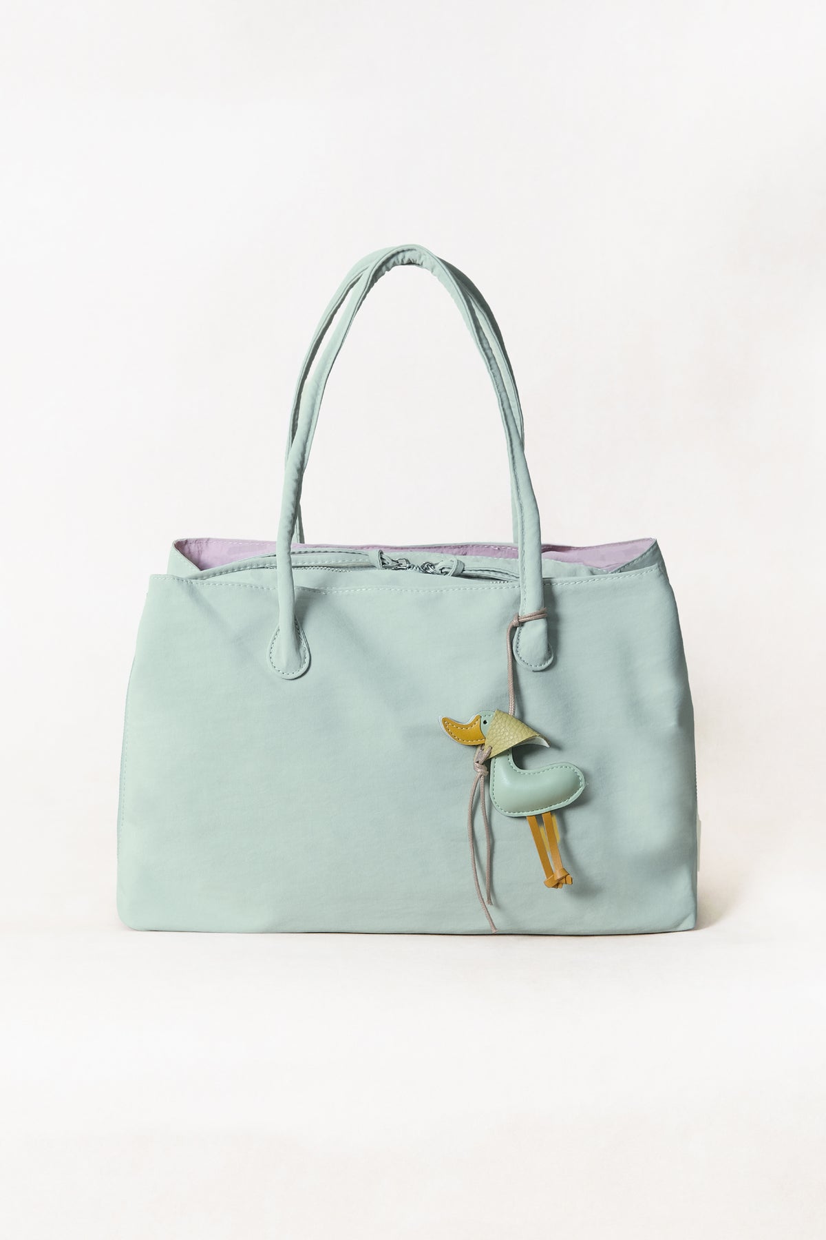 Classic Flow Tote - Mint Green + Pink (With Charm)