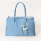 Classic Flow Tote - Baby Blue + Cream White (With Charm)