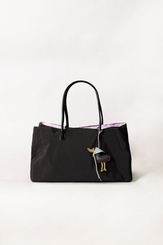 Classic Flow Tote - Coffee + Pink (With Charm)